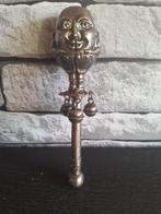Figuur - Zilveren rammelaar met gezichtsdecor - Zilver