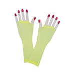 Net handschoenen neon geel, Verzenden, Nieuw, Feestartikel