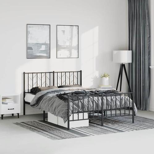 vidaXL Bedframe met hoofd- en voeteneinde metaal zwart, Huis en Inrichting, Slaapkamer | Bedden, Zwart, Nieuw, Metaal, Tweepersoons