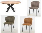SALE, ronde tafel + 4 stoelen , VOORJAARSAANBIEDING, NIEUW, Nieuw, 100 tot 150 cm, 100 tot 150 cm, Rond