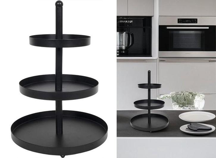 HIT Metalen Etagere - Serveertoren - 3 laags - 25 x 35 cm -, Huis en Inrichting, Keuken | Servies, Nieuw, Verzenden