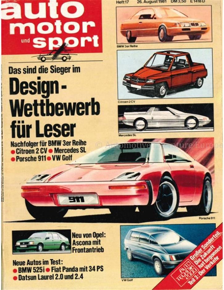 1981 AUTO MOTOR UND SPORT 17 DUITS, Boeken, Auto's | Folders en Tijdschriften
