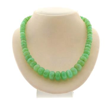 9 Krt. kraler collier jade | 45,5 cm (kralen ketting) beschikbaar voor biedingen