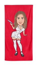 Cartoon Handdoek Sexy Nurse -  cm, Verzenden, Nieuw