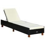 vidaXL Ligbed met kussen poly rattan zwart, Verzenden, Nieuw