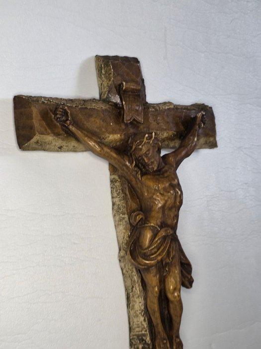 Ceracast - Beeld, Jezus op kruis - 40 cm - Composiet, Antiek en Kunst, Antiek | Boeken en Bijbels