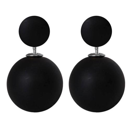 Fako Bijoux® - Oorbellen - Double Dots - Parel - Mat Zwart, Sieraden, Tassen en Uiterlijk, Oorbellen, Verzenden
