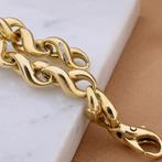18 Krt. Gouden infinity schakel armband; 19,5 cm | Chiamp..., Sieraden, Tassen en Uiterlijk, Armbanden, Ophalen of Verzenden, Gebruikt
