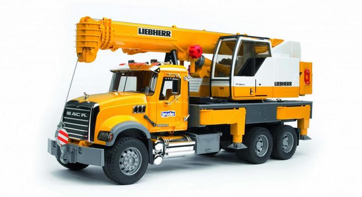 Bruder Mack granite liebherr kraanwagen, Doe-het-zelf en Verbouw, Metselstenen, Ophalen of Verzenden