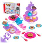 46-delige speelgoed servies high tea set met gebak etagère, Kinderen en Baby's, Speelgoed | Overig, Nieuw, Ophalen of Verzenden