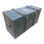 Vintage Opbergbankje, Rode Kruis Kist, Militaire Opbergkist,
