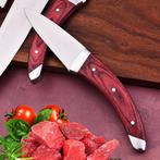 Gold Deer - 5 Piece professional knives set - Hammered Steel