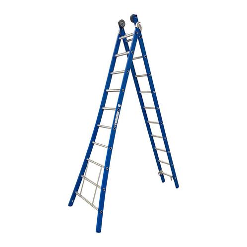ASC Premium 2-delige ladder LEEGVERKOOP  8 t/m 16 treden, Doe-het-zelf en Verbouw, Ladders en Trappen, Ladder, Nieuw, Verzenden