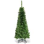 135cm slanke kerstboom met warm witte LED-verlichting Kunstk