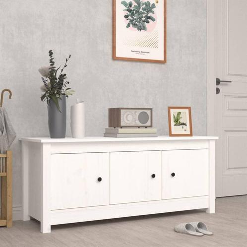 vidaXL Schoenenkast 110x38x45,5 cm massief grenenhout wit, Huis en Inrichting, Kasten | Schoenenrekken, Nieuw, Verzenden