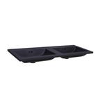 Wastafel Sanilux Quartz Classic 120x47x3 cm Dubbel Mat Zwart, Ophalen of Verzenden, Nieuw, Overige typen