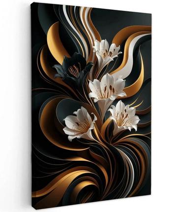 Canvas - Black Gold Elegance – Abstract beschikbaar voor biedingen