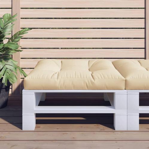 vidaXL Palletkussen 80x80x12 cm stof beige, Huis en Inrichting, Woonaccessoires | Kussens, Beige, Nieuw, Verzenden