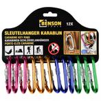 Benson 12-delige sleutelhanger karabijn - D-vormig - alum..., Ophalen of Verzenden, Nieuw