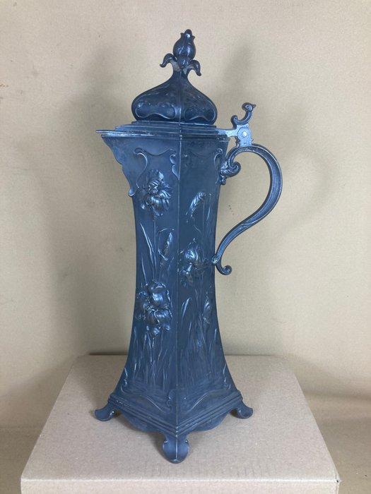 WMF / Geislingen - Kan - Tin - Jugendstil tinnen klepkan, Antiek en Kunst, Kunst | Designobjecten