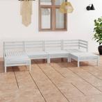 vidaXL 6-delige Loungeset massief grenenhout wit, Tuin en Terras, Verzenden, Nieuw, Loungeset