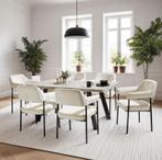 Eetkamerstoel Doé, gestoffeerd, stalen poten - Fluweellook o, Verzenden, Nieuw