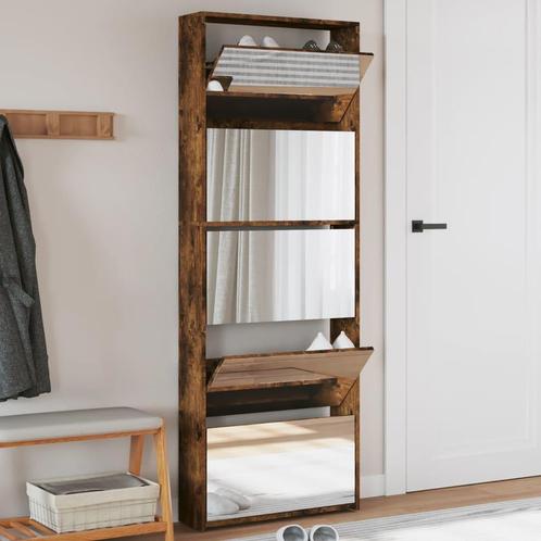 vidaXL Schoenenkast met spiegel 5-laags 63x17x169,5 cm, Huis en Inrichting, Kasten | Schoenenrekken, Nieuw, Verzenden