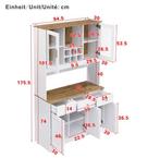Hoge Keukenkast 94,5×30×175,5 cm met Lades en Glazen Deuren, Huis en Inrichting, Kasten | Buffetkasten, Verzenden, Nieuw