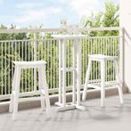 vidaXL Barkruk 2 pcs Wit 52 x 43 x 73.5cm Kunststof, Tuin en Terras, Verzenden, Nieuw
