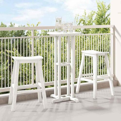 vidaXL Barkruk 2 pcs Wit 52 x 43 x 73.5cm Kunststof, Tuin en Terras, Tuinsets en Loungesets, Nieuw, Verzenden