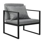 Design fauteuil met kussens 70x60x60 cm set van 2 donkergrij, Verzenden, Nieuw