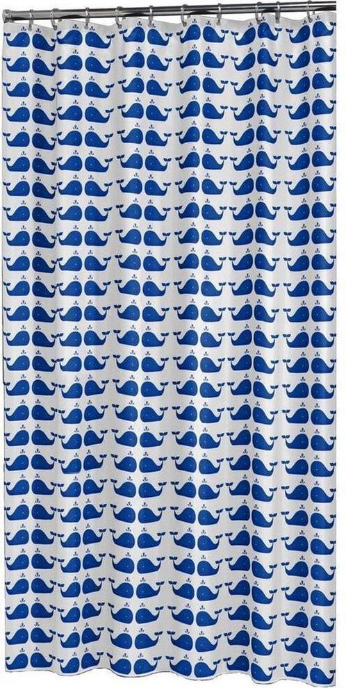 Sealskin Whale Douchegordijn 180x200 cm - PEVA - Blauw, Huis en Inrichting, Badkamer | Badtextiel en Accessoires, Zo goed als nieuw