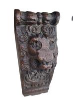 Gesneden houten wandconsole - Wandtafel - Eik - leeuwenkop, Antiek en Kunst
