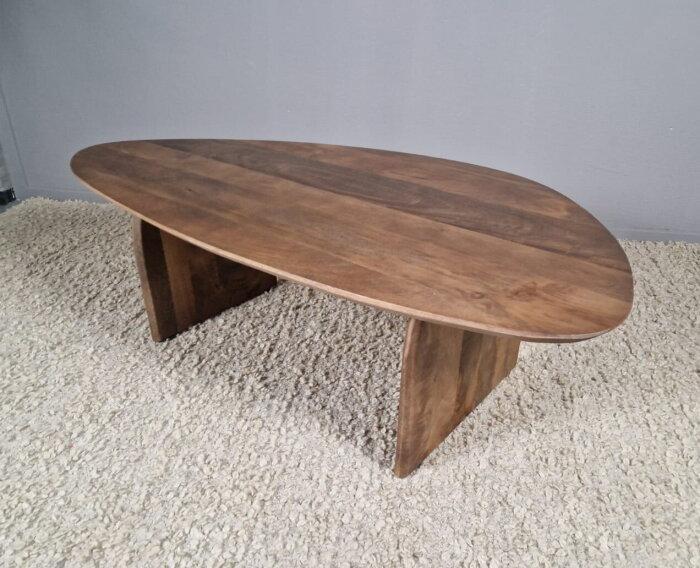 Salontafel Tansu Organische vorm Mangohout walnoot –, Huis en Inrichting, Tafels | Salontafels, Nieuw, Ophalen of Verzenden