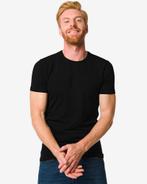 HEMA Heren t-shirt slim fit o-hals zwart, Kleding | Heren, Verzenden, Nieuw
