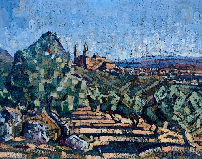 Spaanse school (XX) - Arquitectura entre colinas, Antiek en Kunst, Kunst | Schilderijen | Klassiek