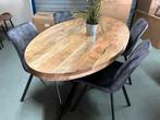 Mooie nieuwe set: ovale eettafel met 4 stoelen slechts € 500, Huis en Inrichting, Complete eetkamers, Ophalen, Nieuw, 4 tot 6 stoelen