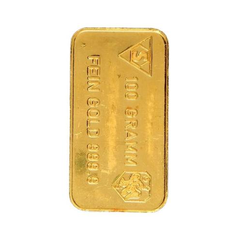 100 gram goudbaar diverse producenten, Postzegels en Munten, Edelmetalen en Baren, Verzenden