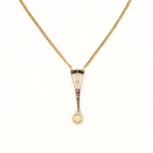 Halsketting - 14 karaat Geel goud Diamant (Natuurlijk), Sieraden, Tassen en Uiterlijk, Kettingen