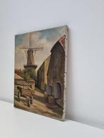 Jac de Groot (1897-1984) Uitzicht op Molen olieverf op linn, Antiek en Kunst, Ophalen
