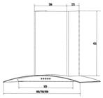 Afzuigkap - RVS met gebogen glas – 650 m³/u – 3 standen, Witgoed en Apparatuur, Afzuigkappen, Ophalen of Verzenden, Nieuw