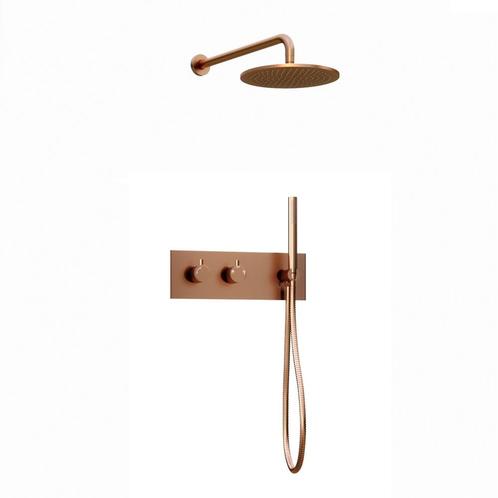 Inbouw regendouche met wandarm 25cm douchekop copper, Doe-het-zelf en Verbouw, Sanitair, Verzenden