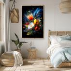 1160 - John Joseb Art schilderij bloemen, tulpen, kleurrijk, Huis en Inrichting, Minder dan 50 cm, Verzenden, Nieuw, Schilderij