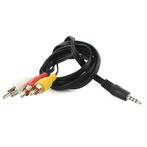 3.5Jack naar 3 RCA Video Kabel | 1,5m, Ophalen of Verzenden, Nieuw