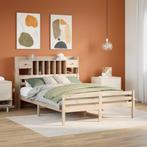 vidaXL Bed met boekenkast zonder matras massief grenenhout, Huis en Inrichting, Slaapkamer | Bedden, Bruin, Verzenden, 200 cm