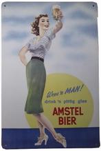 Wees een man Amstel bier reclamebord, Verzamelen, Merken en Reclamevoorwerpen, Ophalen of Verzenden, Nieuw