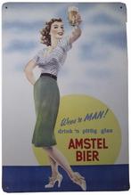 Wees een man Amstel bier reclamebord, Verzamelen, Ophalen of Verzenden, Nieuw