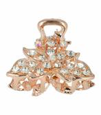 Haarspeld Klem Bloem Metaal Strass 3cm Zilver, Verzenden, Nieuw