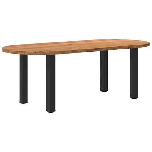 vidaXL Eettafel 220x100x74 cm ovaal massief eikenhout, Huis en Inrichting, Tafels | Eettafels, Nieuw, Verzenden