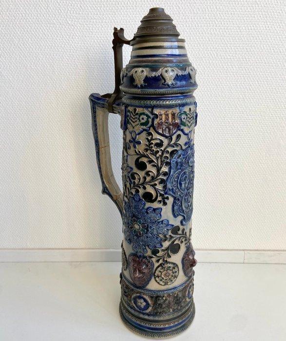 Uitzonderlijke Westerwald kan - Kan - Steengoed, Tin - Zeer, Antiek en Kunst, Antiek | Glas en Kristal